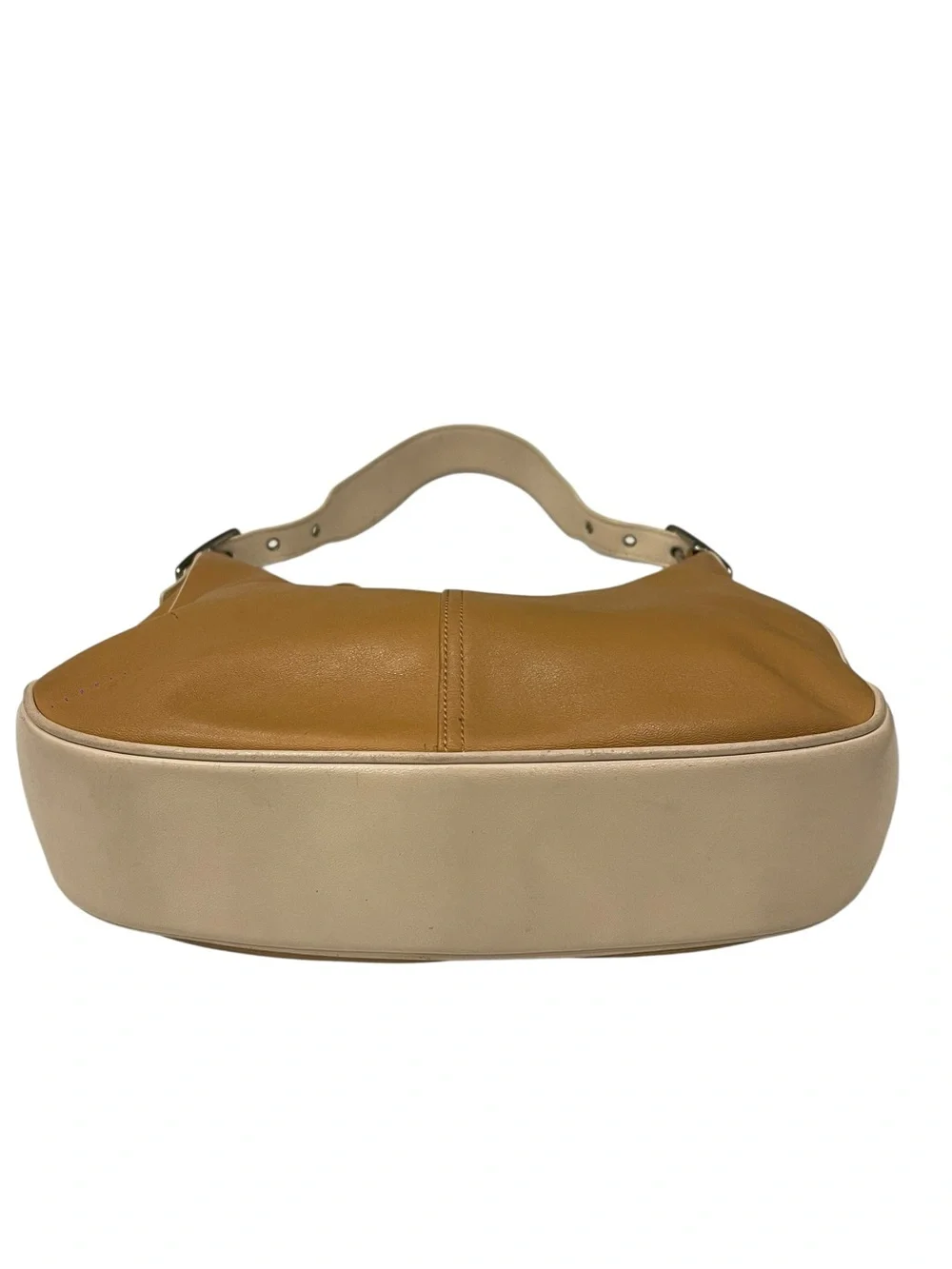 COACH Y2K Ergo 9591 One Shoulder Genuine Leather Bicolor Beige White Bag